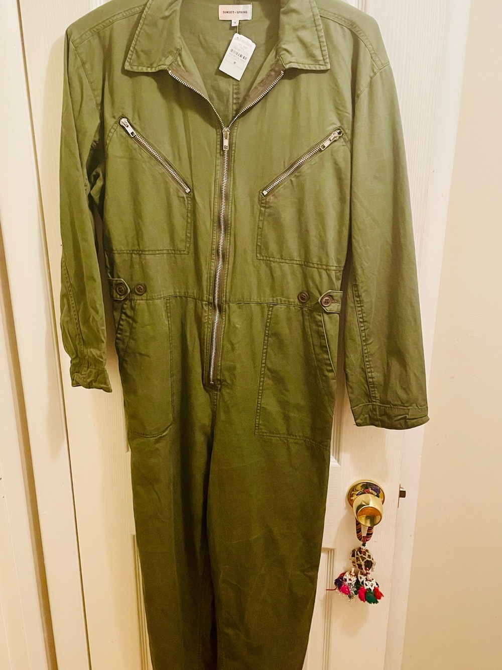 Olive Utility Jumpsuit with Zip Front - Boutique Label